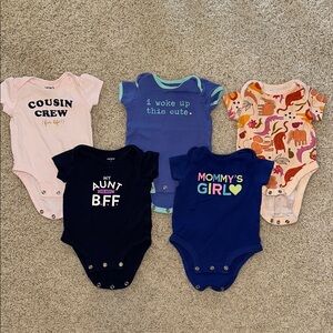 5 Baby Onesies - Wider in the body